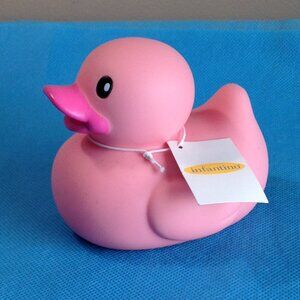 NWT 2007 Infantino Pink Hot Pink Beak Lips Rubber Ducky Duckie
